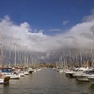 Marina with rainbow